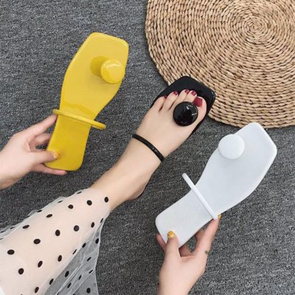 

woman flip flops 2021 summer ladies casual shoes women slippers fashion footwear female flat women's square toe slides, Black