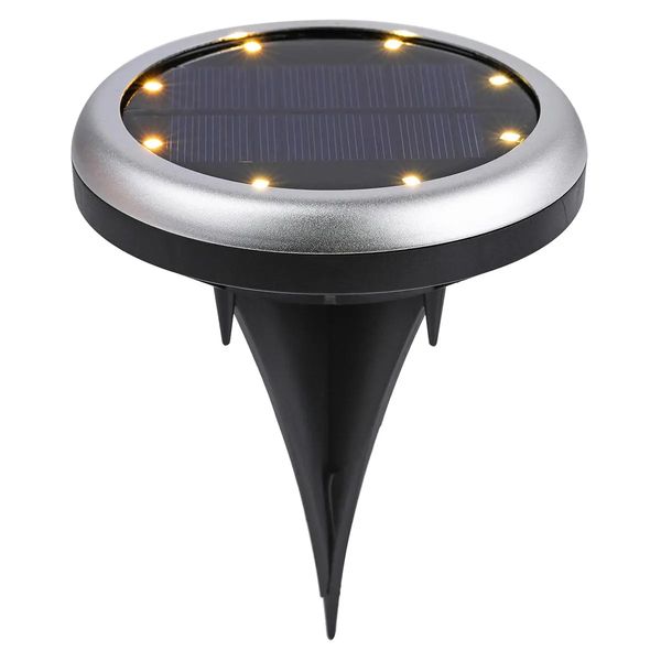 2X 8 LED Luz enterrada de energía solar Lámpara subterránea IP66 Impermeable Sendero al aire libre Terraza de jardín