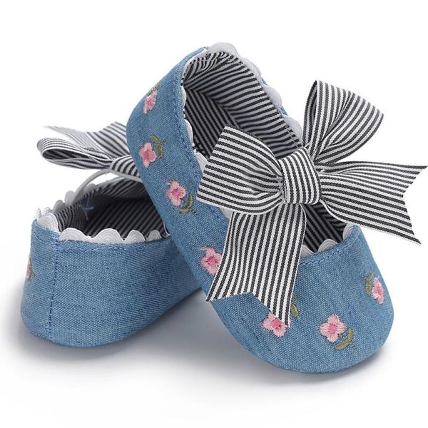 

fashion baby girls shoes embroidered princess big bow soft sole first walkers