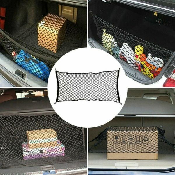 

car organizer truck rear storage bag black cargo net elastic large nylon+plastic