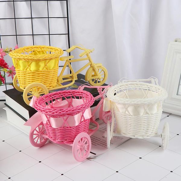 

flower basket pot rattan bicycle storage float vase plant stand holder tricycle bike design organizer baskets