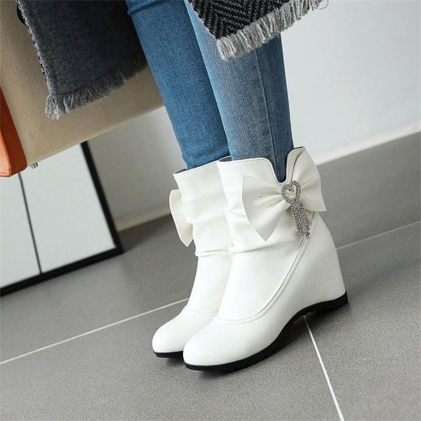 

boots wholesale bow fringed ankle women's wedge short thigh-high, Black