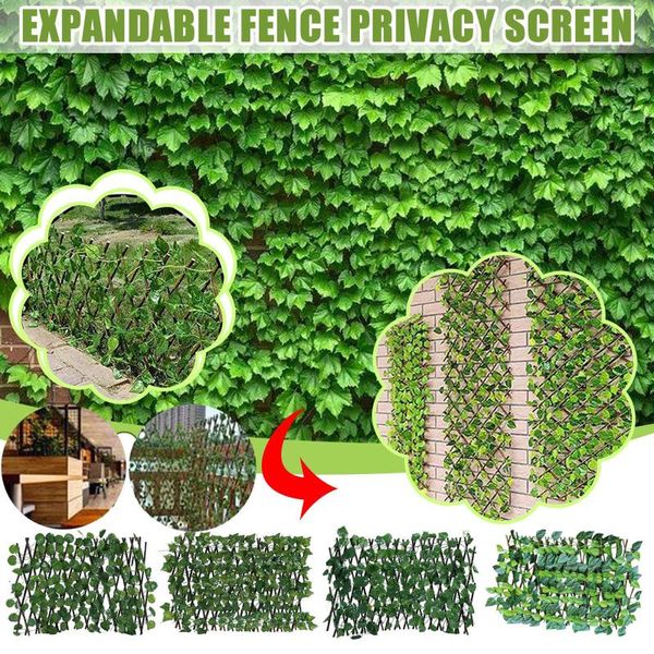 

garden decorations expanding fence retractable screen with plant expandable privacy wall decoration simulation pendant#g30
