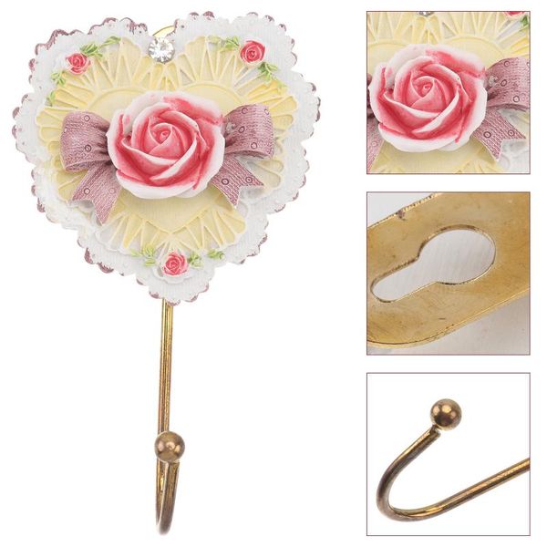 

hooks & rails 1pc kitchen hanger hook rose shape hole punched wall-mounted