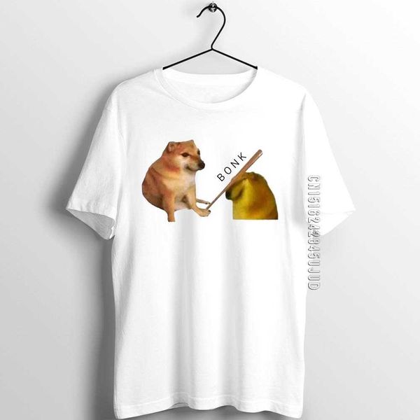 

men guys t shirt bonk meme doge funny artwork printed male cotton graphic designer t-shirts summer clothes 210629, White;black