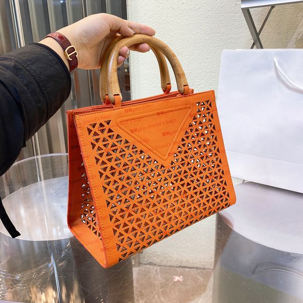 

milan's luxury design women's shopping bags tote bag handbag beech wood wrist lightweight original counter gift box packaging