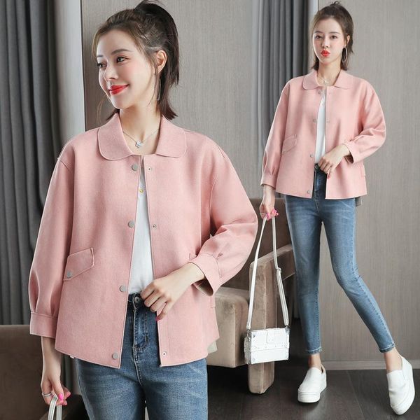 

women's spring oversized jacket autumn long sleeve short coat hooded outerwear windbreaker korean style fashion college clothing jacket, Black;brown