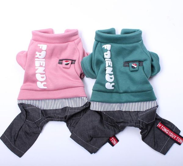

dog apparel cat jumpsuit hoodie demin pants letters design pet puppy coat jacket spring/autumn clothes