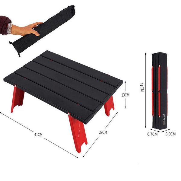 

mini folding table outdoor bbq camping trip foldable computer desk aluminum alloy durable lawn travel camp furniture