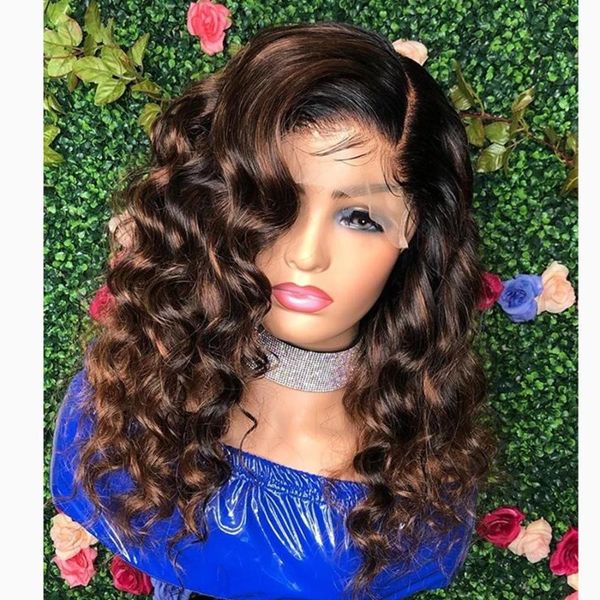 

peruvian deep wave remy 180% 13x6 lace front human hair wigs with baby silk base full wig pre plucked natural hairline, Black;brown