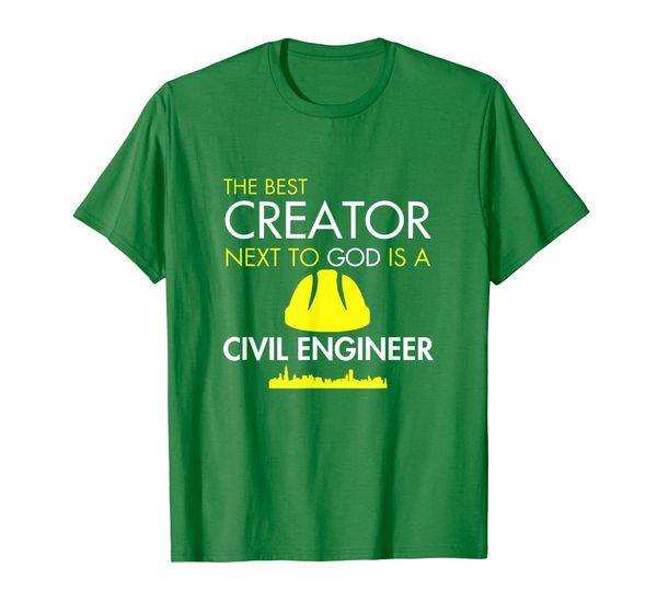 

the creator next to god is a civil engineer t-shirt, White;black