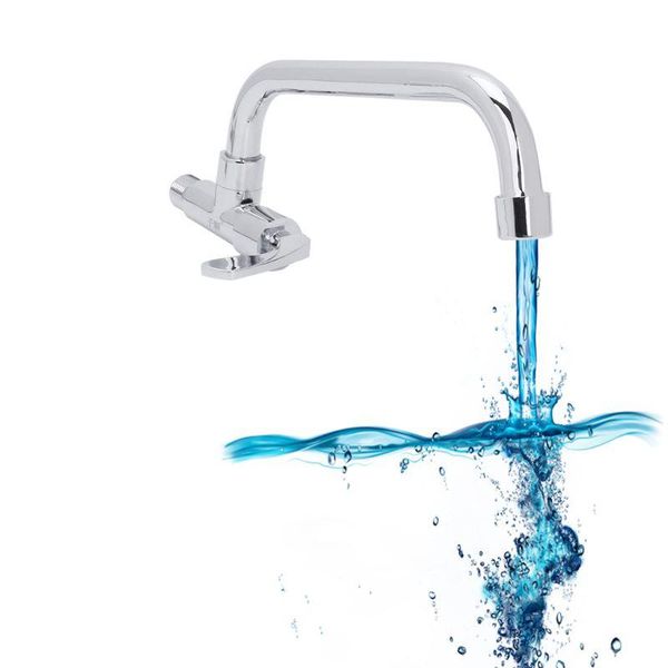

kitchen faucets basin faucet wall mounted single cold water tap crosswise chrome plated 360 degree rotation silver