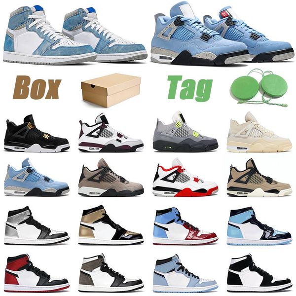 

basketball shoes 1s men women og 1 hyper royal university blue dark mocha 4s black cat fire red mens sports sneakers