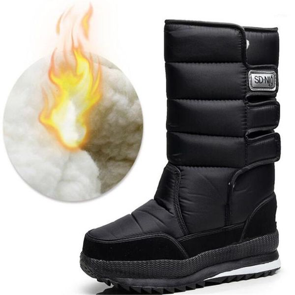 

boots men boots winter men ankle waterproof plush non-slip thick slip-resistant keep warm snow boot size 40-471 r6hm, Black