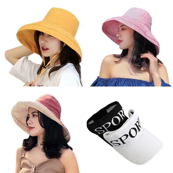 

outdoor hats wild fisherman hat 2021 sports caps summer big brim sun for female seaside protection uv cap japanese, Black;white