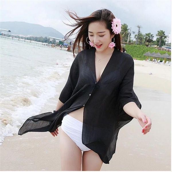 

summer women cover ups kaftan chiffon swim wear beach bikinis sundress dress red yellow green women's swimwear, White;black