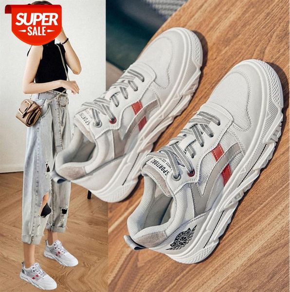 

genuine leather women's shoes casual sports flat white women shallow mouth running breathable single tide #xm3q