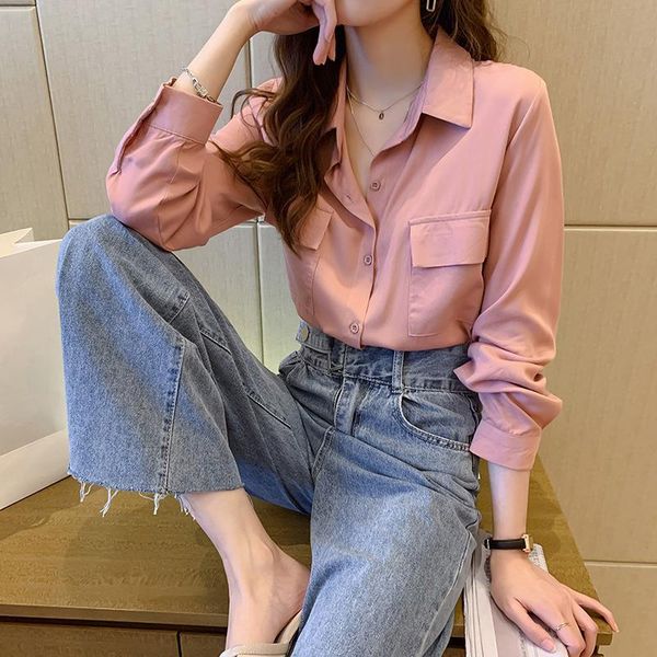 

women's blouses & shirts missky blouse spring autumn long-sleeve solid color bottoming female 2021, White