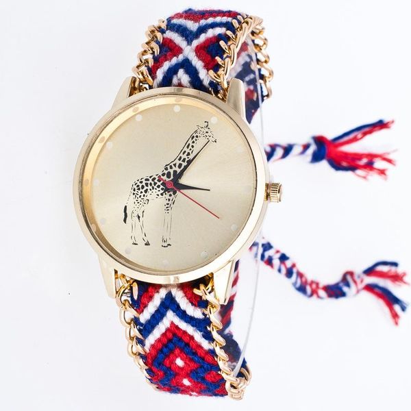 

wristwatches korean wool knitted watch giraffe fashion simple casual quartz printed women's 2021, Slivery;brown