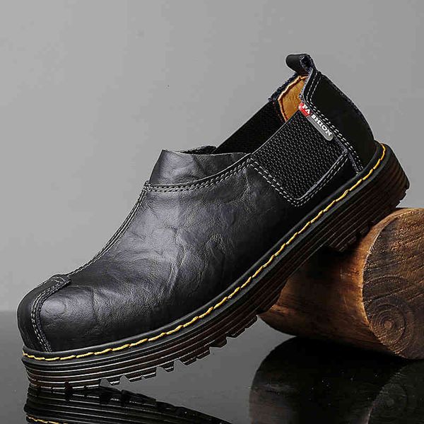 

dress shoes luxury mens tooling casual men business genuine leather fashion slip on footwear man comfortable male loafers gtz0, Black