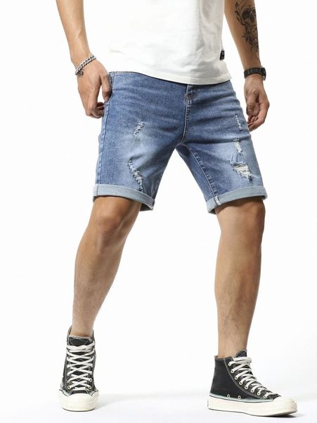 

men ripped denim shorts u8dl#, Blue