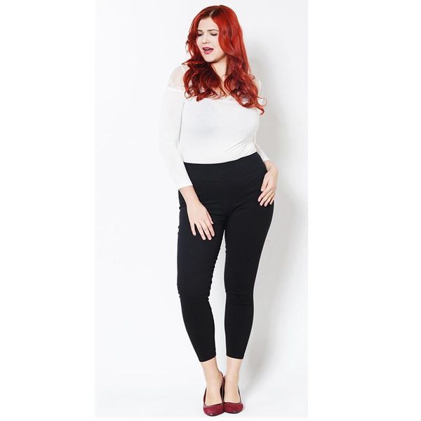 

women's leggings plus size candy color pencil high waist women xxxxl, Black