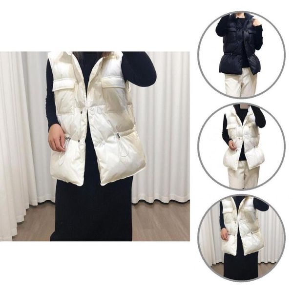 

women's vests cardigan fabulous sleeveless windproof lady waistcoat skin-friendly lightweight for going out, Black;white