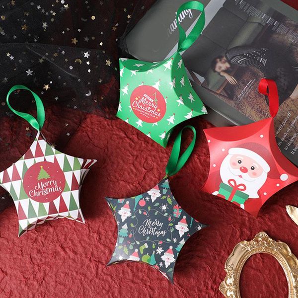

christmas decorations style star shape packing box candy gift cute printing printed