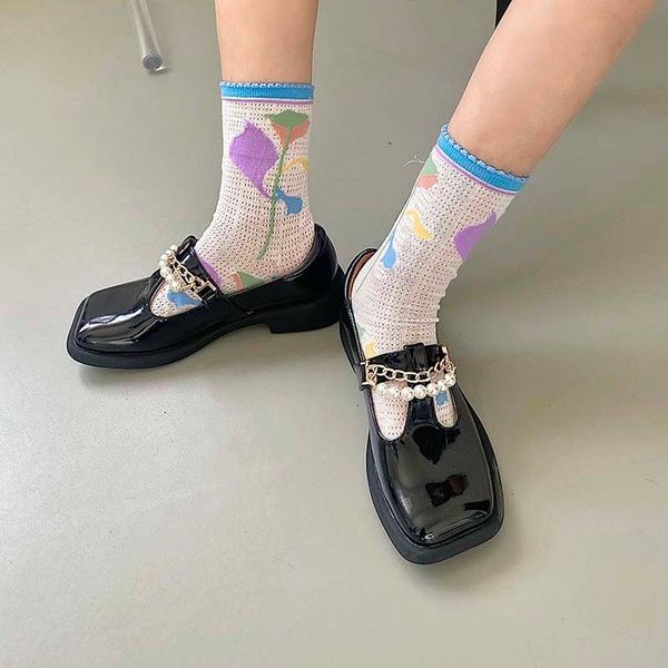 

sandals patent leather square toe t-strap mary janes shoes women brand design gold chains pearl high heels pumps kp04, Black