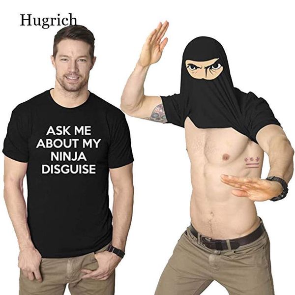 

men's t-shirts xs-5xl mens ask me about my ninja disguise flip t shirt funny costume graphic cotton t-shirt humor gift women tee, White;black