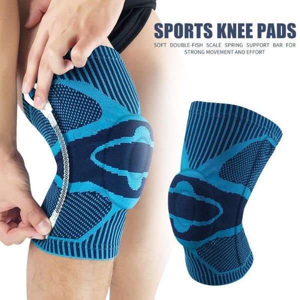 

elbow & knee pads portable outdoor sport knitting technology of fine polyester fiber pad sleeve basketball cycling running protector, Black;gray