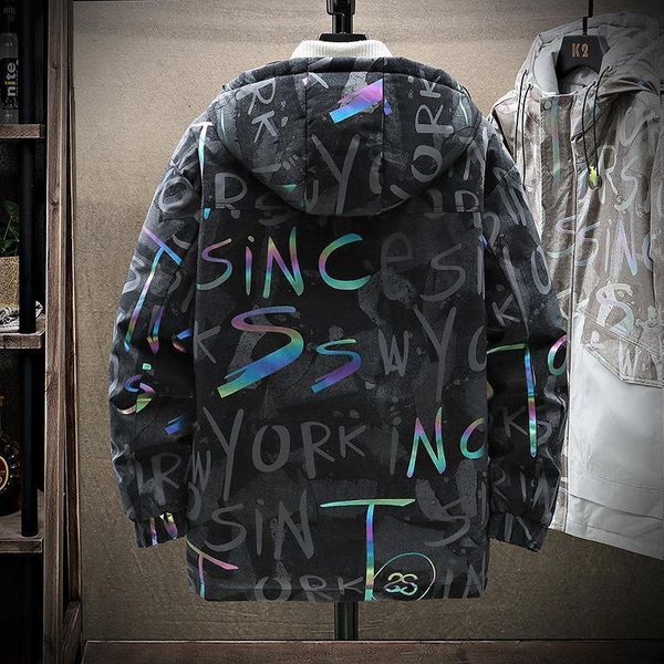 

men's down & parkas autumn winter korean thick plus size loose casual warm men white duck hooded jacket tide ov69, Black