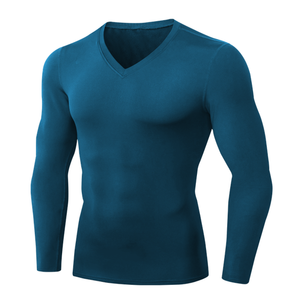 

fonoun men pro sport running t-shirts plus velvet warm fitness high elasticity with pockets tight f01511 jerseys, Black;blue