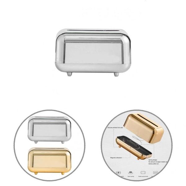 

tissue boxes & napkins box mirror polishing lightweight shatterproof organizer with magnetic switch paper for home