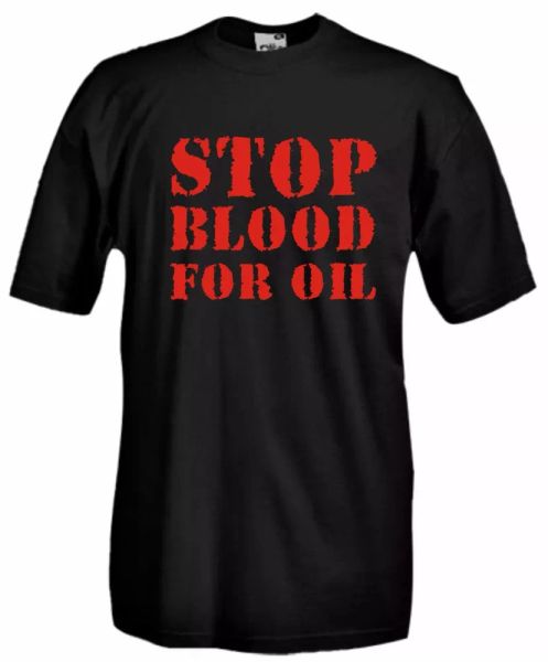 

t-shirt shirt e06 sblood for oil just wars for oil, White;black
