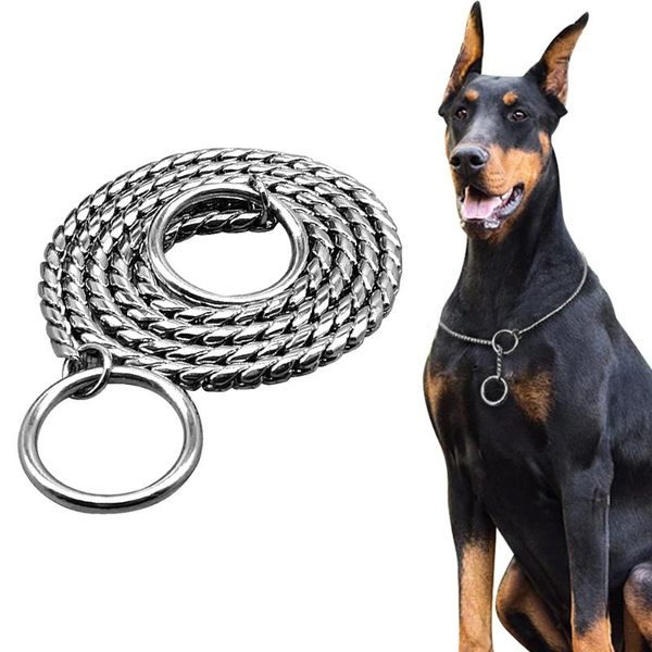 

dog collars & leashes chian collar pet training snake slip chain choker for small medium large dogs doberman beagle