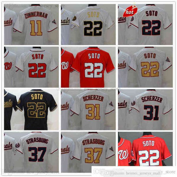 

Stitched 2022-22 Baseball 22 Juan 11 Ryan Soto Zimmerman Jerseys 31 Max 37 Stephen Scherzer Strasburg Jersey Top Quality White Black Gold, Same as picture