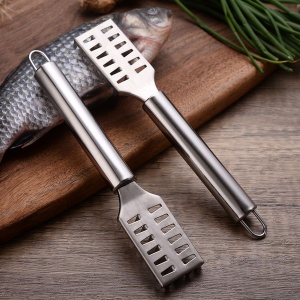 Scale pianeggiante coltello inossidabile raschietto utensile da cucina gadget per uccidere il pesce raschiatura per utensili a pennello