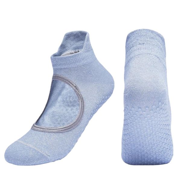 Sbarra antiscivolo traspirante Calzini antiscivolo per pilates alla caviglia da ballo Calzino yoga personalizzato all'ingrosso con impugnature Pantofola sportiva Sox per palestra fitness per donna ragazza