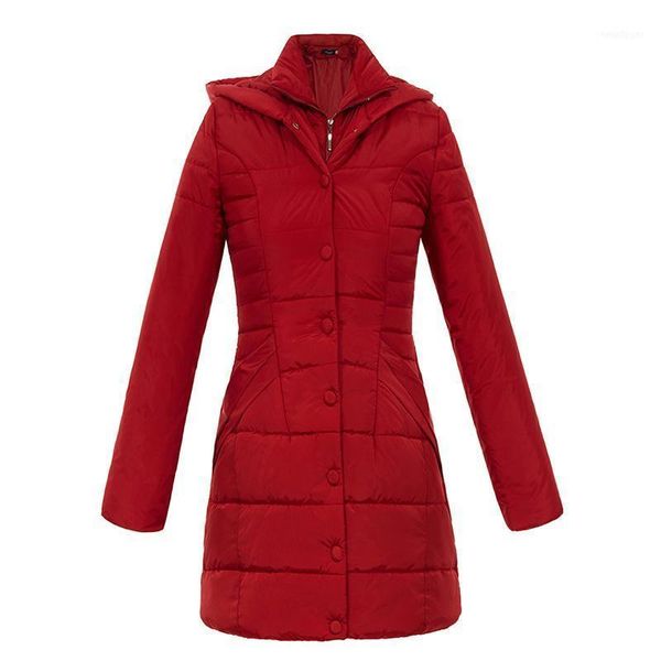 

women casual coat 2021 winter carnival black plain hooded pleated long sleeve burgundy button pocket slim 2xl fashion coat1, Tan;black