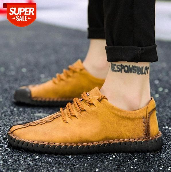 

men's leather shoes, large size, flat-heel solid color lazy casual shoes #va6t