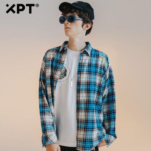 

plaid couple shirt men's trendy brand 2021 spring national trend casual sanded jacket shirts, White;black