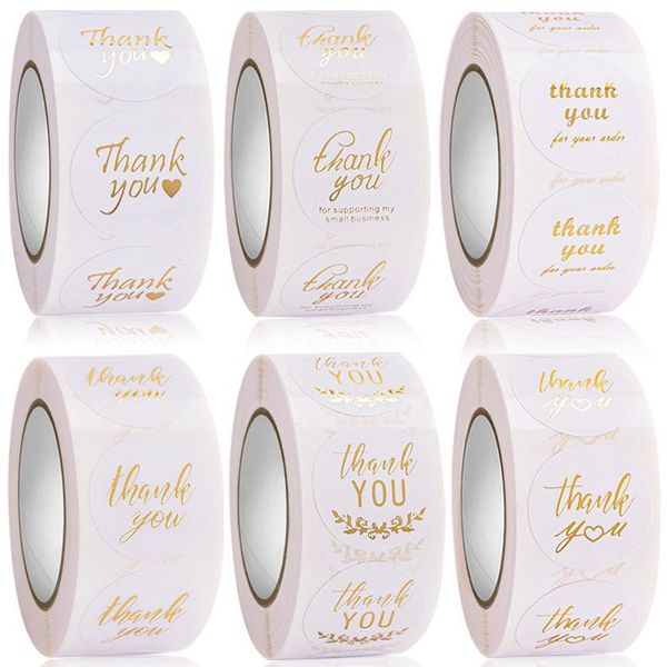 

gift wrap 500pcs 1inch thank you stickers clear gold foil for wedding pretty cards envelope sealing label