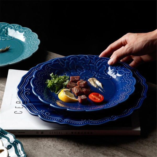 

dishes & plates retro european ceramic plate dessert dish pasta salad western creative steak dinnerware