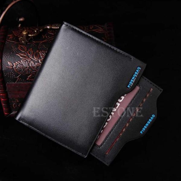 

men's faux leather wallet pockets id holder bifold coin purse wallets, Red;black