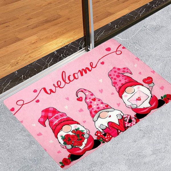 

carpets 2021 happy valentine's day gnome decorative doormats for indoor outdoor entrance bathroom doormat non slip welcome mats fp45