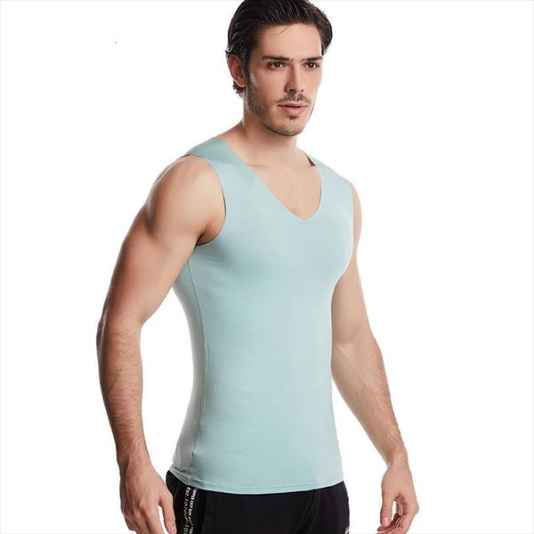 

men tank modal seaming mens brand undershirt bodybuilding singlet fitness sleeveless vest, White;black
