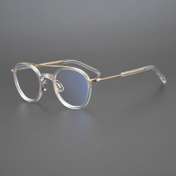 Occhiali da sole moda Montature Occhiali da vista vintage Montatura Uomo Donna Acetato Rotondo Designer Occhiali da vista Miopia Lettura Occhiali da vista per computer