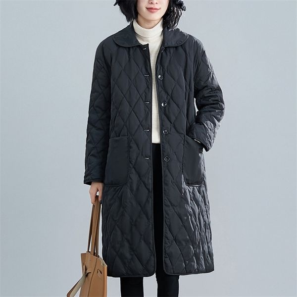 

johnature women black autumn jackets button pockets coats turn-down collar women clothes patchwork warm jackets coats 210521, Black;brown
