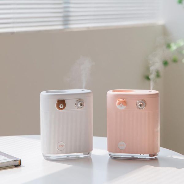 

essential oils diffusers 520ml mini portable knob air purify moisturizer household car office ultrasonic humidifier with colorful night lamp